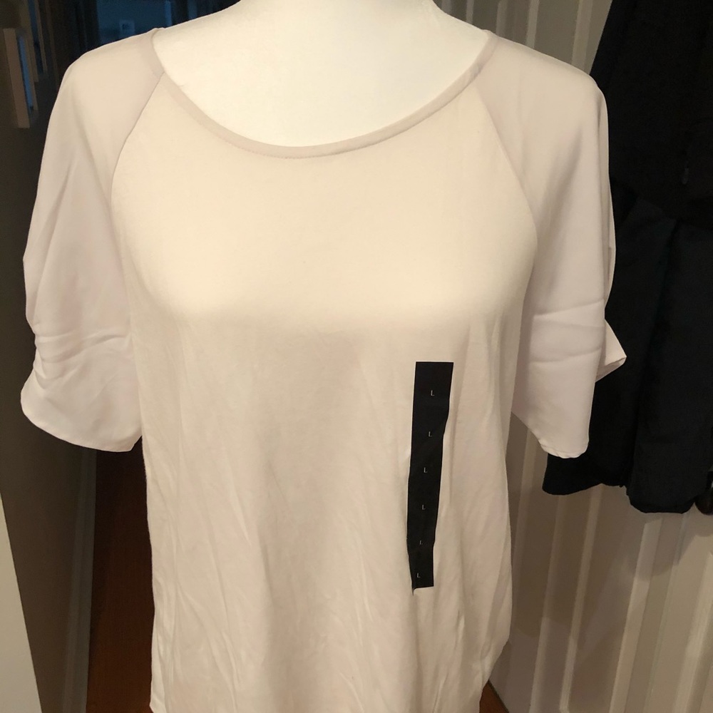 Mixed media off white shirt
